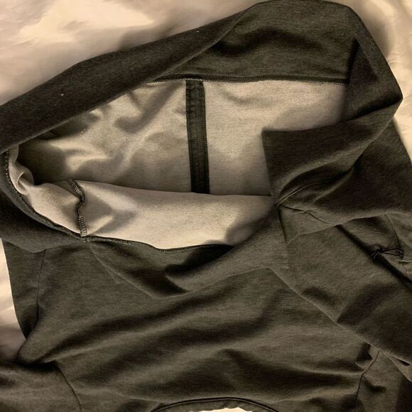 Adidas open back sweatshirt Sz XS slit hem zipper pocket - Picture 6 of 7